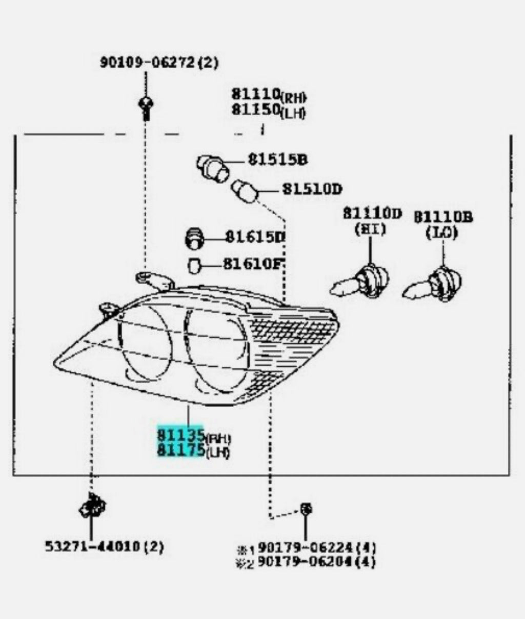 Genuine Altezza SXE10 Halogen Headlights